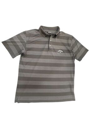 Callaway Gray Striped Golf Polo Shirt